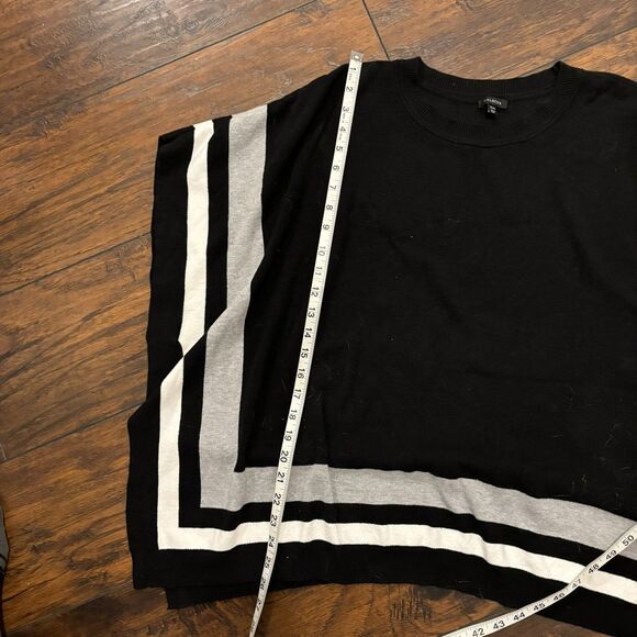 Talbots size XS/S Flowy Black and Grey Neutral Business Casual Poncho Sweater - Picture 8 of 8